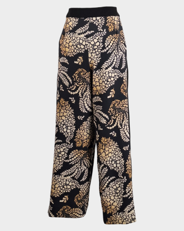 Pantaloni palazzo EMME Marella cu imprimeu vegetal damă [3]