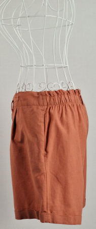 Pantaloni scurti din in si bumbac old rose marimea 38 [3]