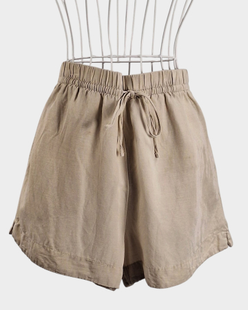 Pantaloni - Pantaloni scurti H&M din in si vascoza bej