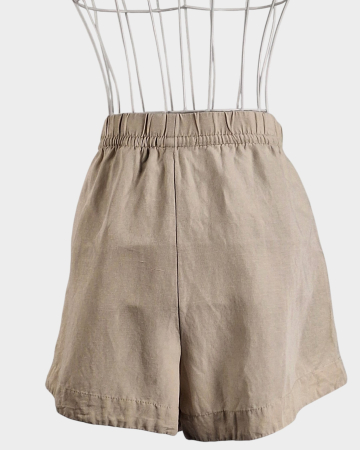 Pantaloni scurti H&M din in si vascoza bej [1]