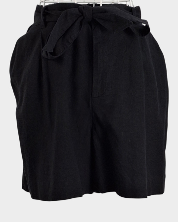 Pantaloni - Pantaloni scurți negri Women Essentials by Tchibo din in și viscoză