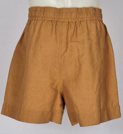 Caramia – Pantaloni scurți Sussan din blend de in și bumbac camel damă [2]