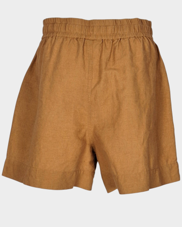 Caramia – Pantaloni scurți Sussan din blend de in și bumbac camel damă [2]