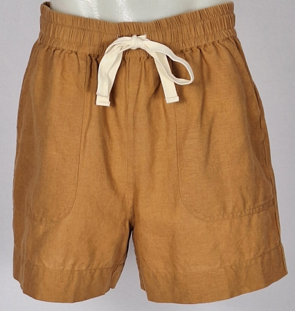 Femei - Caramia – Pantaloni scurți Sussan din blend de in și bumbac camel damă