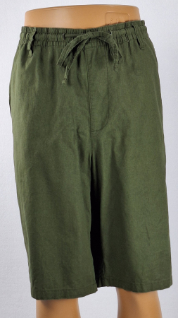 Pantaloni - Pantaloni scurți UP2 Fashion verde olive din bumbac și in
