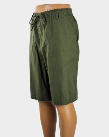 Pantaloni - Pantaloni scurți UP2 Fashion verde olive din bumbac și in