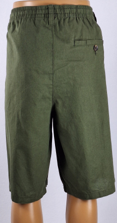 Pantaloni scurți UP2 Fashion verde olive din bumbac și in [2]