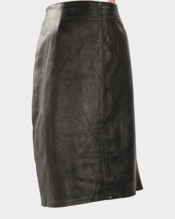 Fustă Privilegi Classic din piele naturală neagră, mărime estimată L, etichetă 50 URL produs: privilegi-classic-fusta-piele-naturala-neagra-l-50 [3]