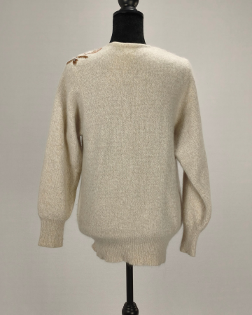 Pulover 1PULL Made in Italy 40% angora 40% lână cu broderie M L [3]