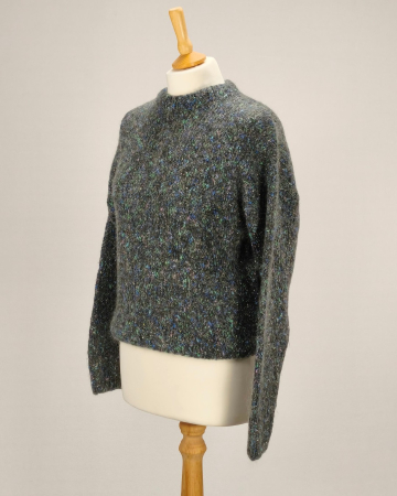 Pulover Gröben gri 30% mohair cu fir metalic M–L [1]