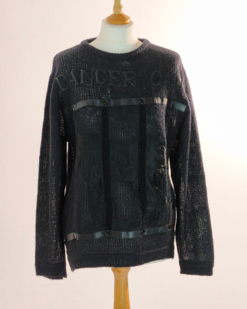 Pulovere și cardigane - Pulover Iceberg Danger Cat negru 67% mohair lână și piele L