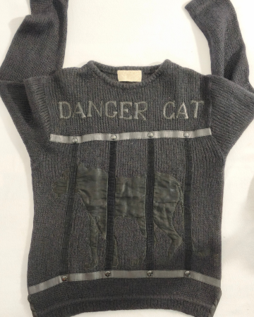 Pulover Iceberg Danger Cat negru 67% mohair lână și piele L [4]