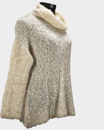 Pulover Ling Ling ivoire din blend de mohair, cu guler amplu, L–XL [3]