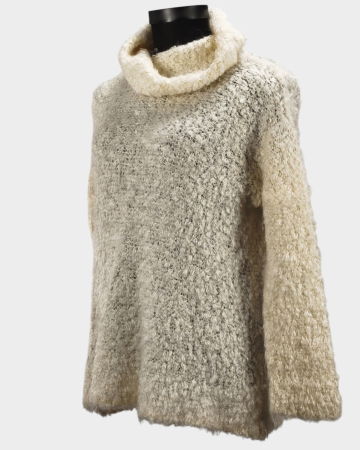 Pulover Ling Ling ivoire din blend de mohair, cu guler amplu, L–XL [1]