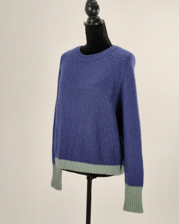 Pulover MAX&Co. by Max Mara indigo cu margini bleu, blend mohair și lână M [1]