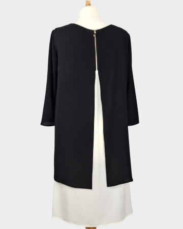Rochie Armani Jeans alb-negru cu suprapunere fluidă [3]