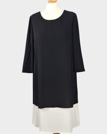 Femei - Rochie Armani Jeans alb-negru cu suprapunere fluidă