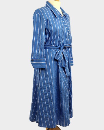 Rochie camasa Hermosa albastra cu dungi si cordon marime 38 [5]