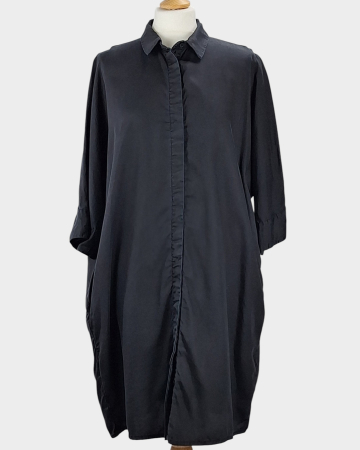 Femei - Caramia – Rochie-cămașă NA-KD 100% lyocell negru oversize