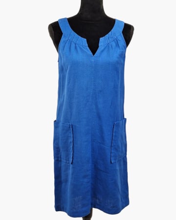 Rochii - Rochie Caroll Paris din 100% in albastru regal cu buzunare