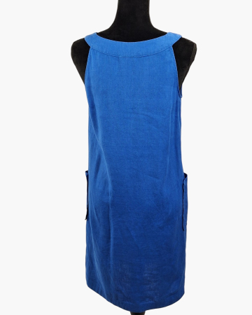 Rochie Caroll Paris din 100% in albastru regal cu buzunare [3]