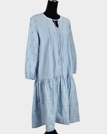 Caramia – Rochie Esprit 100% bumbac cu broderie anglaise bleu [3]
