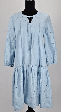 Rochii - Caramia – Rochie Esprit 100% bumbac cu broderie anglaise bleu