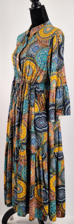 Rochie maxi Made in Italy 100 vascoza imprimeu ornamental multicolor M-L [2]