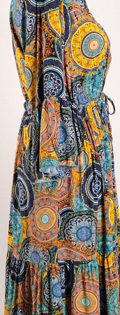 Rochie maxi Made in Italy 100 vascoza imprimeu ornamental multicolor M-L [4]