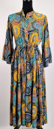 Rochii - Rochie maxi Made in Italy 100 vascoza imprimeu ornamental multicolor M-L