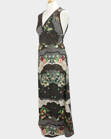Rochie maxi premium Rasaleela 100% bumbac cu imprimeu floral artistic [4]