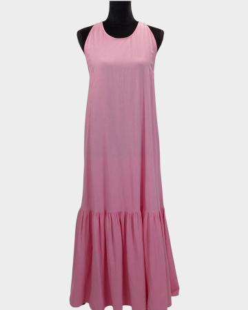 Femei - Rochie maxi roz Barbie Katies din in și vâscoză – mărimea M