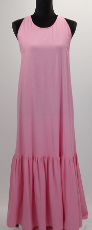 Femei - Rochie maxi roz Barbie Katies din in și vâscoză – mărimea M