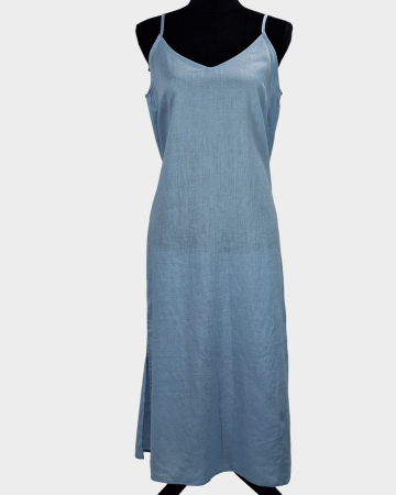 Femei - Rochie maxi Woman bleu din 100% in cu bretele reglabile mărime M