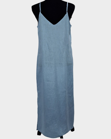 Rochie maxi Woman bleu din 100% in cu bretele reglabile mărime M [2]