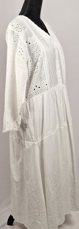 Rochie maxi Zara din bumbac alb cu broderie anglaise [3]