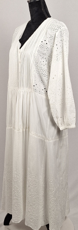 Rochie maxi Zara din bumbac alb cu broderie anglaise [1]