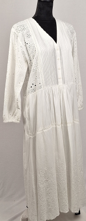 Rochie maxi Zara din bumbac alb cu broderie anglaise [2]