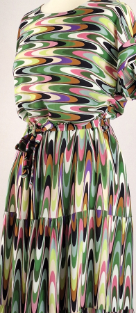 Rochie midi Made in Italy 100 vascoza imprimeu abstract retro M-L [1]