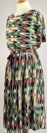 Rochie midi Made in Italy 100 vascoza imprimeu abstract retro M-L [2]