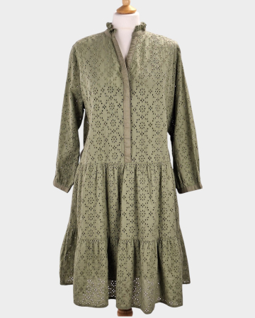 Femei - Rochie Neo Noir x Peek & Cloppenburg din bumbac brodat verde salvie mărime M