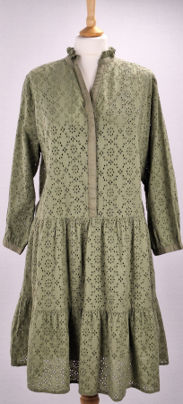 Rochii - Rochie Neo Noir x Peek & Cloppenburg din bumbac brodat verde salvie mărime M