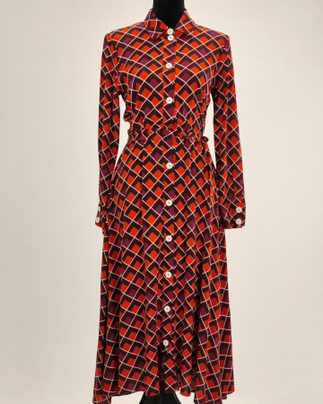 Rochii - Rochie-Couture-de-Marie-M-vascoza-imprimeu-geometric-Caramia