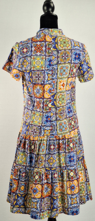 Rochie midi Vanda 100 bumbac imprimeu majolica marimea 38 [5]