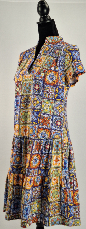 Rochie midi Vanda 100 bumbac imprimeu majolica marimea 38 [2]
