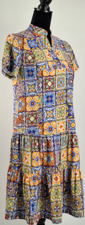 Rochie midi Vanda 100 bumbac imprimeu majolica marimea 38 [3]