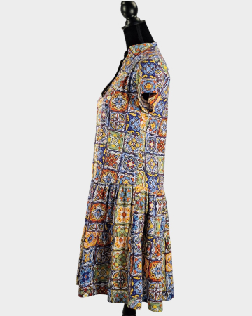 Rochie midi Vanda 100 bumbac imprimeu majolica marimea 38 [3]
