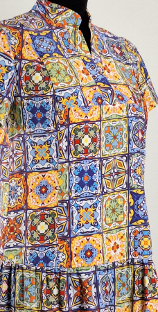 Rochie midi Vanda 100 bumbac imprimeu majolica marimea 38 [1]