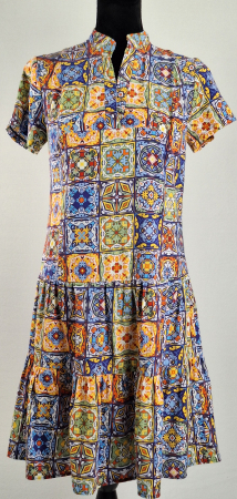 Rochii - Rochie midi Vanda 100 bumbac imprimeu majolica marimea 38