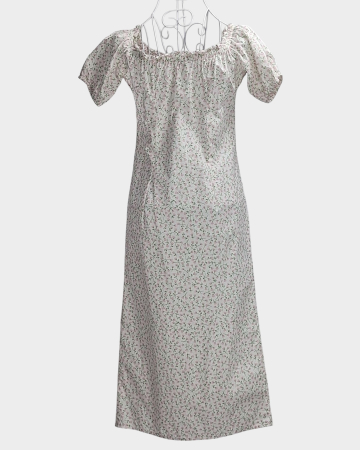 Rochie florală premium MONKL cu nasturi frontali și mâneci bufante [2]